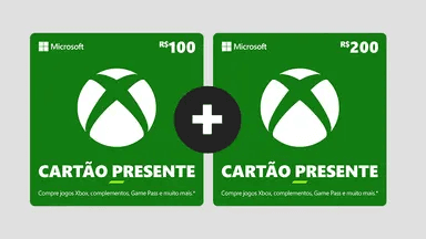 Combo! Gift Card Xbox R$ 100 + R$ 200