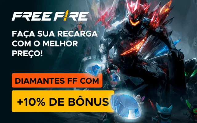 Free Fire — Diamantes com +10% de bônus